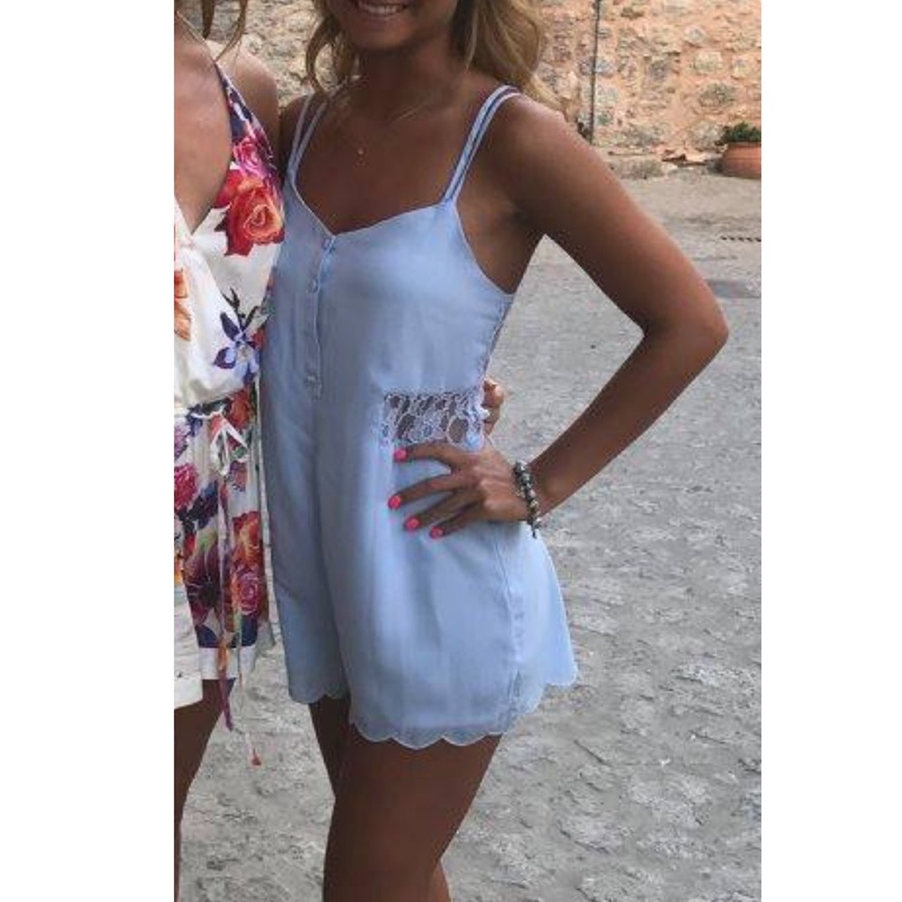 Lace Back Romper